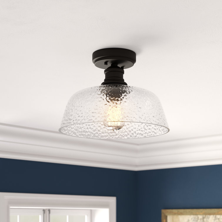 Lindholm Single Light Glass Semi Flush Mount & Reviews Lindholm Single Light Glass Semi Flush Mount & Reviews